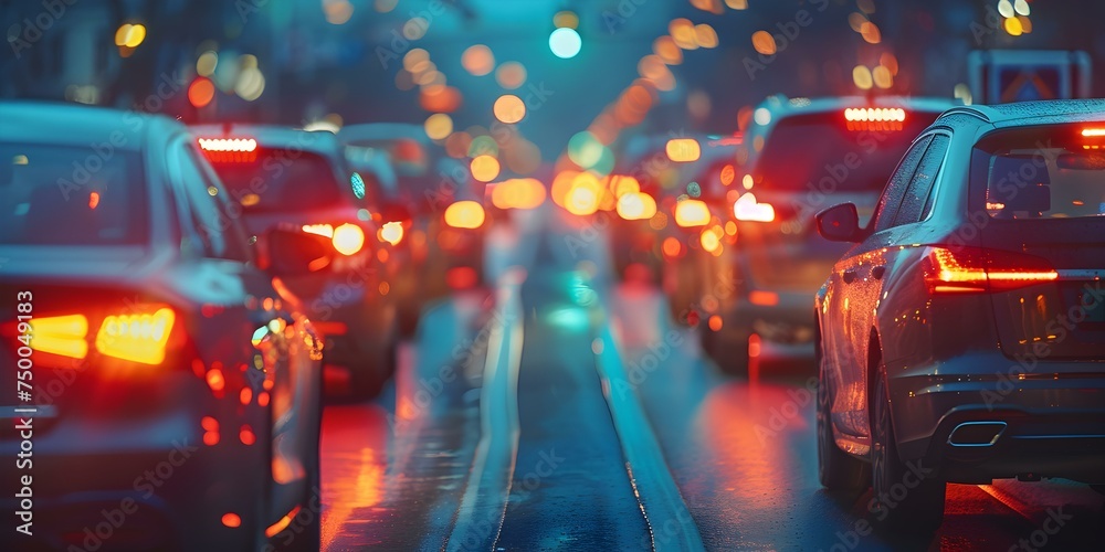 Urban Road Traffic Congestion: A Commute Crippled by Traffic Lights. Concept Urban Traffic, Traffic Congestion, Commuting, Road Infrastructure, Traffic Lights