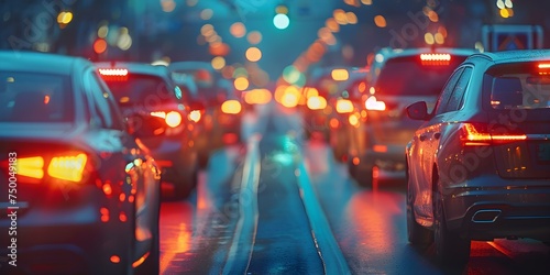 Urban Road Traffic Congestion: A Commute Crippled by Traffic Lights. Concept Urban Traffic, Traffic Congestion, Commuting, Road Infrastructure, Traffic Lights