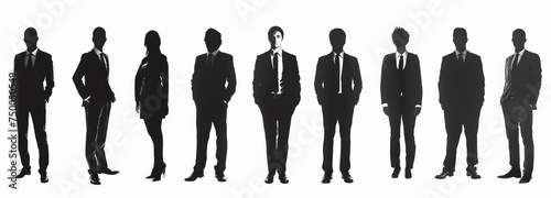 Businessman silhouette isolated on white background Labor day concept