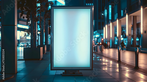 Display, blank clean screen or signboard mockup for offers or advertisement in public area