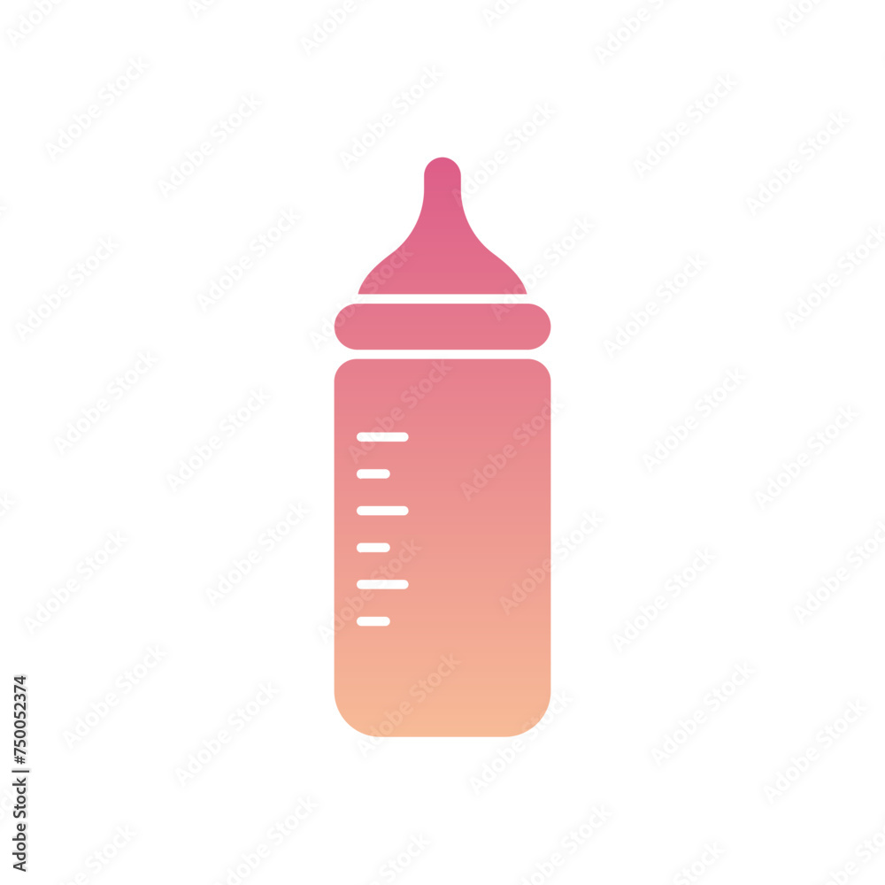 Baby Milk Bottle Flat Gradient Style Baby Milk Bottle Flat Gradient Style