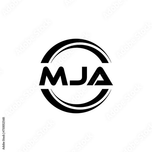 MJA letter logo design with white background in illustrator, vector logo modern alphabet font overlap style. calligraphy designs for logo, Poster, Invitation, etc. photo