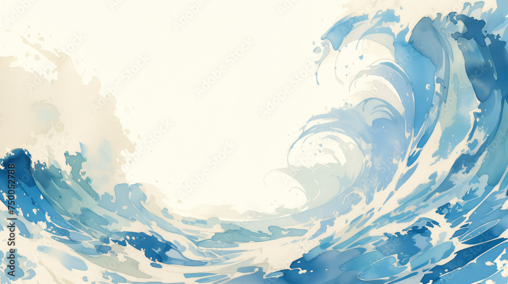 Illustration of ocean waves on white background