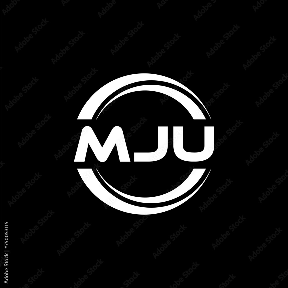 MJU letter logo design with black background in illustrator, vector logo modern alphabet font overlap style. calligraphy designs for logo, Poster, Invitation, etc. MJU letter logo design with black background in illustrator, vector logo modern alphabet font overlap style. calligraphy designs for logo, Poster, Invitation, etc.