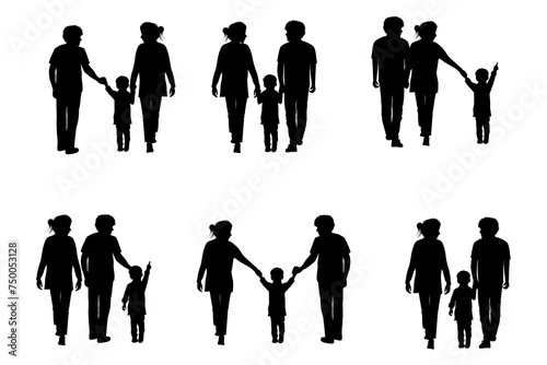 cute family silhouette set © Curut Design Store