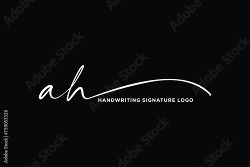 AH initials Handwriting signature logo. AH Hand drawn Calligraphy lettering Vector. AH letter real estate, beauty, photography letter logo design.
