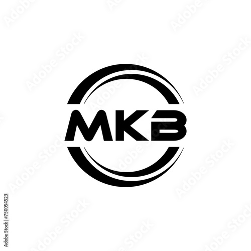 MKB letter logo design with white background in illustrator  vector logo modern alphabet font overlap style. calligraphy designs for logo  Poster  Invitation  etc.