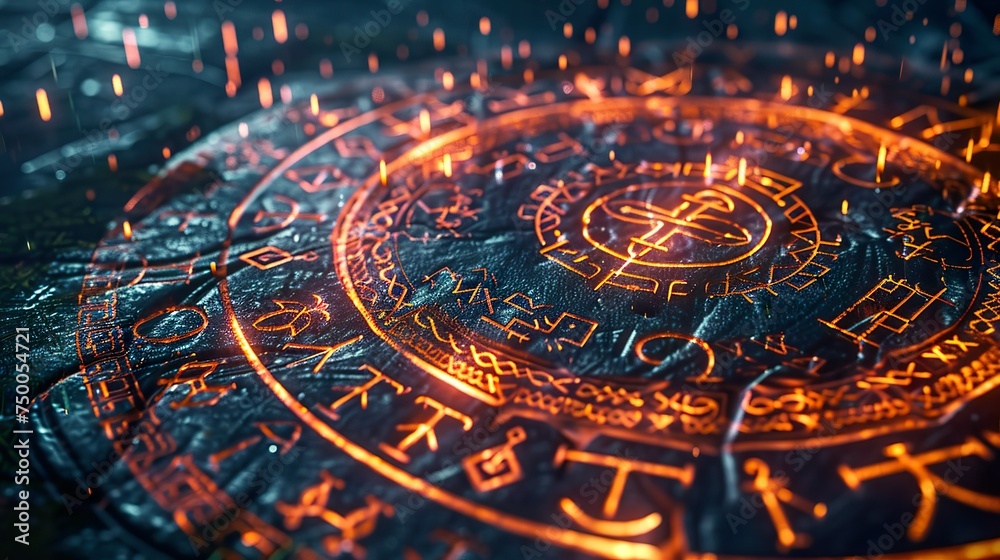 Ancient runes as programming languages casting spells through code in a modern magical practice