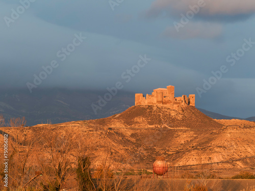 montearagon castle huesca aragon spain. castle in ruins. outstanding construction of the province of huesca photo