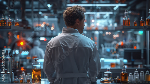 scientist works in the laboratory and invents new technologies, vaccines