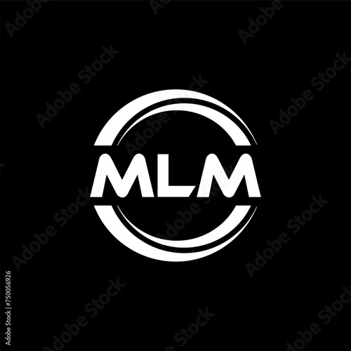 MLM letter logo design with black background in illustrator, vector logo modern alphabet font overlap style. calligraphy designs for logo, Poster, Invitation, etc.