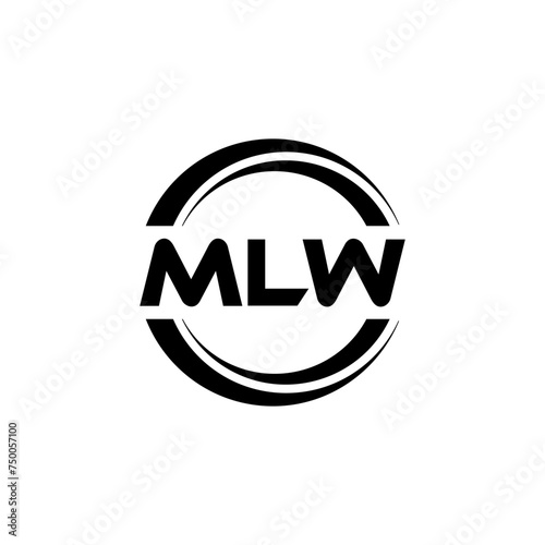 MLW letter logo design with white background in illustrator, vector logo modern alphabet font overlap style. calligraphy designs for logo, Poster, Invitation, etc. photo