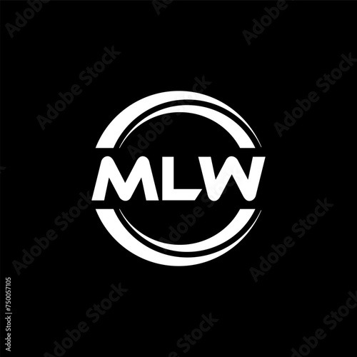 MLW letter logo design with black background in illustrator  vector logo modern alphabet font overlap style. calligraphy designs for logo  Poster  Invitation  etc.