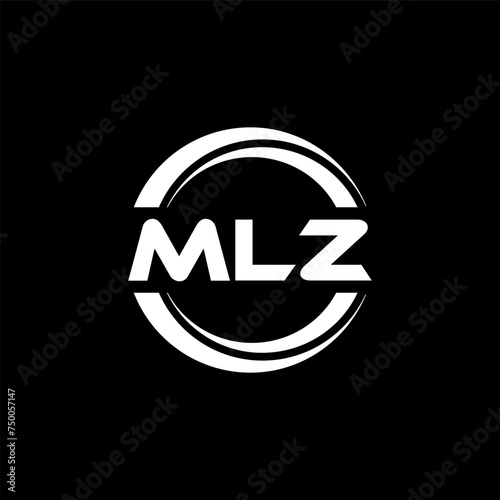 MLZ letter logo design with black background in illustrator, vector logo modern alphabet font overlap style. calligraphy designs for logo, Poster, Invitation, etc.