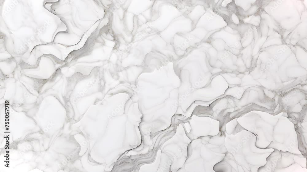 White liquid marble design. Stone texture. Animated elegant background. Fluid art. 59,94fps