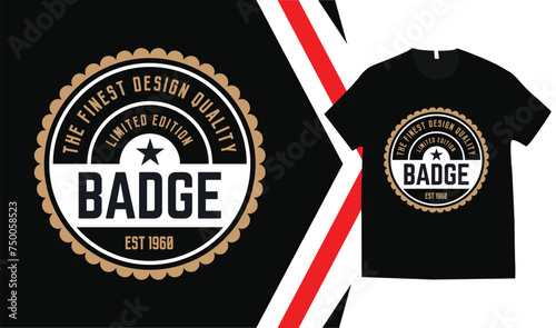 Vintage authentic apparel typography premium Emblem logo, Grunge print for original t-shirt design, retro clothes,Vector illustration. photo