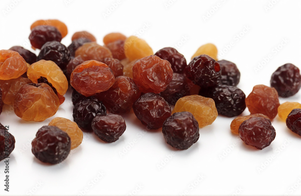 Raisins, cut out isolated on white background Raisins, cut out isolated on white background