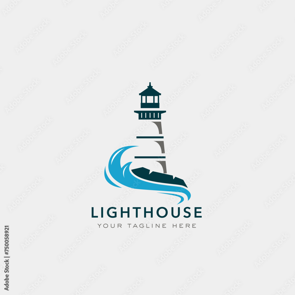 Lighthouse logo design. Vector illustration