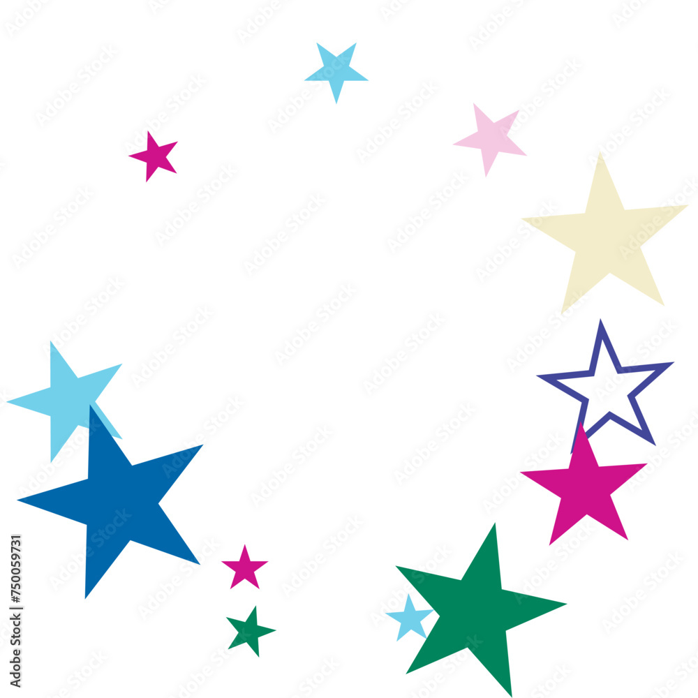Object fountain organized from random sparcle star pictographs as fireworks. Object fountain organized from random sparcle star pictographs as fireworks.