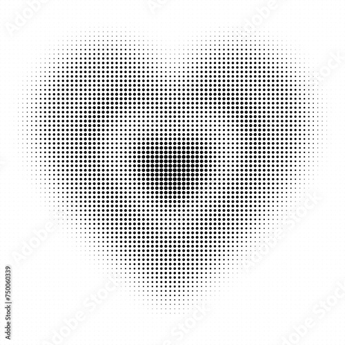 Halftone dots texture, heart halftone 