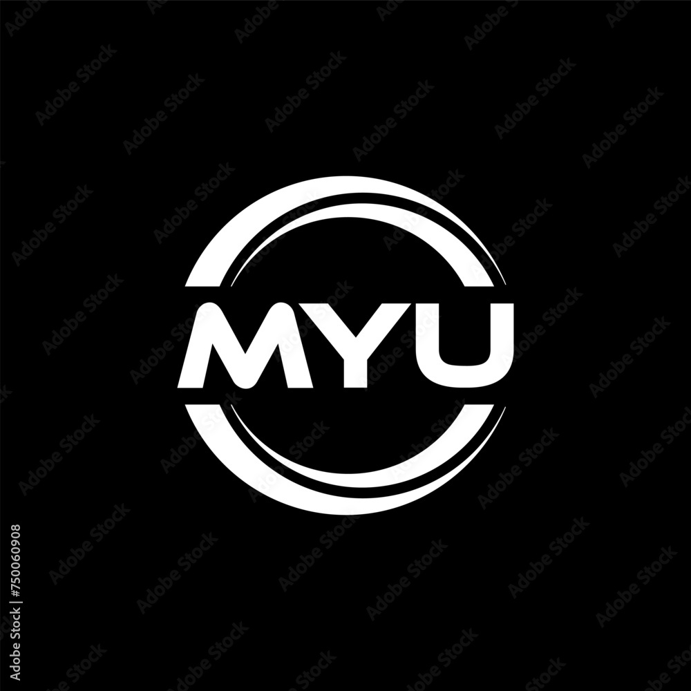MYU letter logo design with black background in illustrator, vector logo modern alphabet font overlap style. calligraphy designs for logo, Poster, Invitation, etc. MYU letter logo design with black background in illustrator, vector logo modern alphabet font overlap style. calligraphy designs for logo, Poster, Invitation, etc.