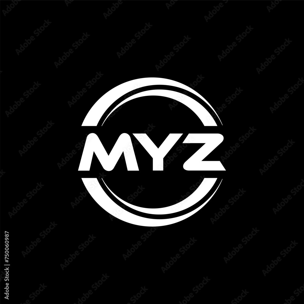 MYZ letter logo design with black background in illustrator, vector logo modern alphabet font overlap style. calligraphy designs for logo, Poster, Invitation, etc. MYZ letter logo design with black background in illustrator, vector logo modern alphabet font overlap style. calligraphy designs for logo, Poster, Invitation, etc.