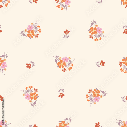 Design of spring print with flowers for textile and dresses