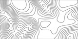 Abstract design with black and white Topography map concept. Linear background for mapping and Business concept. Concept of a conditional geography scheme and the terrain path. 