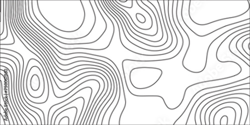 Abstract design with black and white Topography map concept. Linear background for mapping and Business concept. Concept of a conditional geography scheme and the terrain path. 