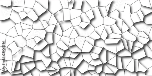 Abstract lines in black and white tone of many squares and rectangle shapes. Metal grid isolated on the white background. Modern and seamless pattern in design with hexagonal pattern and shadow