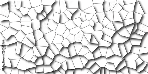 Abstract lines in black and white tone of many squares and rectangle shapes. Metal grid isolated on the white background. Modern and seamless pattern in design with hexagonal pattern and shadow