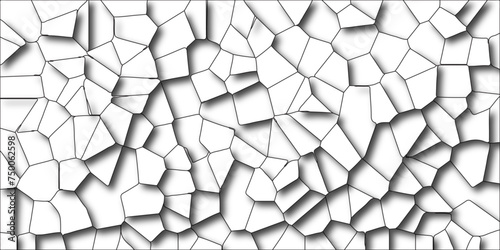Abstract lines in black and white tone of many squares and rectangle shapes. Metal grid isolated on the white background. Modern and seamless pattern in design with hexagonal pattern and shadow