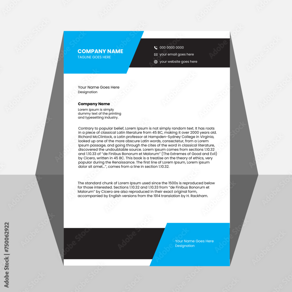 modern business letterhead in abstract design