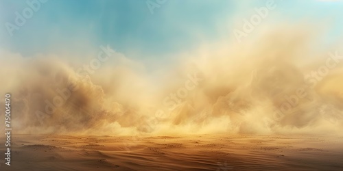 Digital Art: Capturing the Intensity of a Sandstorm in the Desert. Concept Desert, Sandstorm, Digital Art, Intensity, Capturing