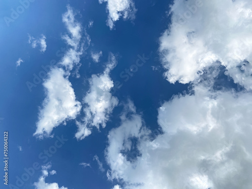 Blue sky with white clouds.