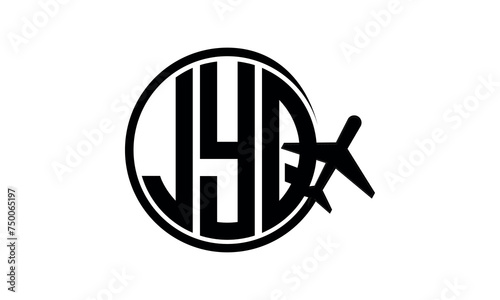 JYQ three initial letter circle tour & travel agency logo design vector template. hajj Umrah agency, abstract, wordmark, business, monogram, minimalist, brand, company, flat, tourism agency, tourist
