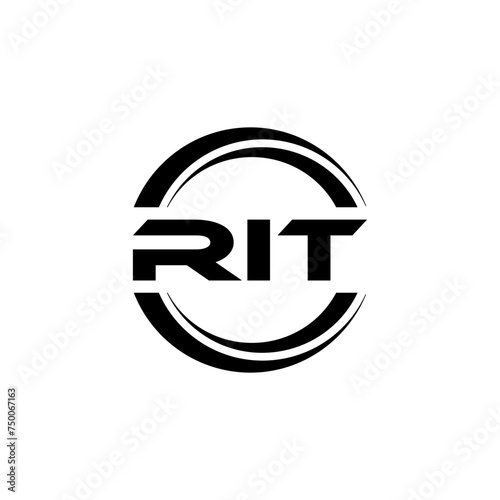 RIT letter logo design with white background in illustrator, vector logo modern alphabet font overlap style. calligraphy designs for logo, Poster, Invitation, etc.