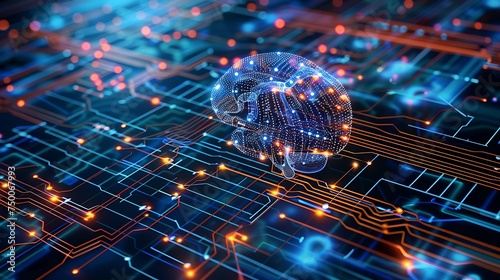 Futuristic Tech and AI Representation. Concept of Artificial Intelligence.