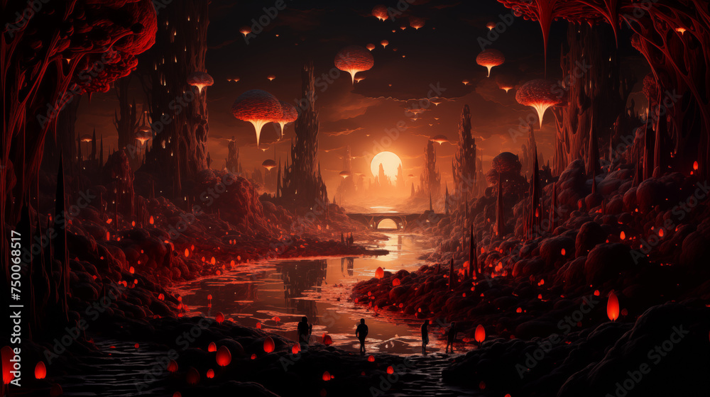 Fototapeta premium dark evil horror fantasyland