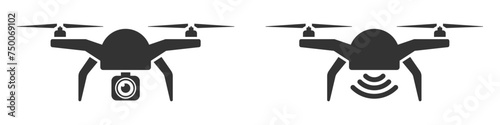 Drone flat vector icons