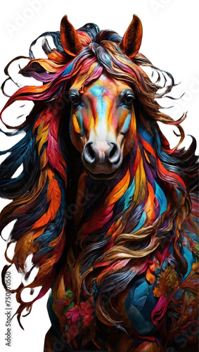 colorful horse head