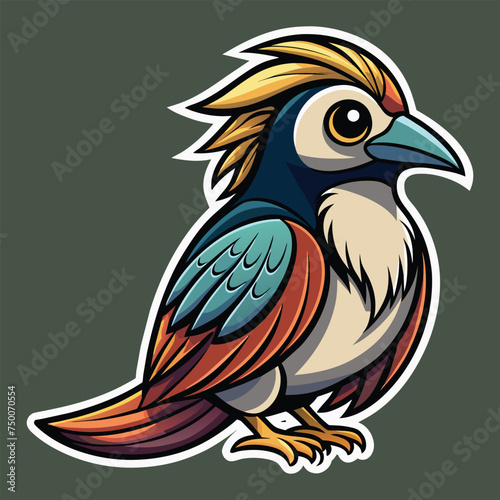 A beautiful sticker bird colorful vector illustration © Radha Rani