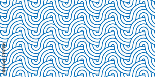 Minimal diamond geometric waves spiral pattern and abstract circle wave line. blue seamless tile stripe geomatics overlapping create retro square line backdrop pattern background. Overlapping Pattern.