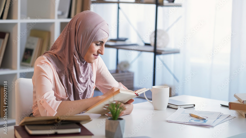 Business studying reading woman course book home