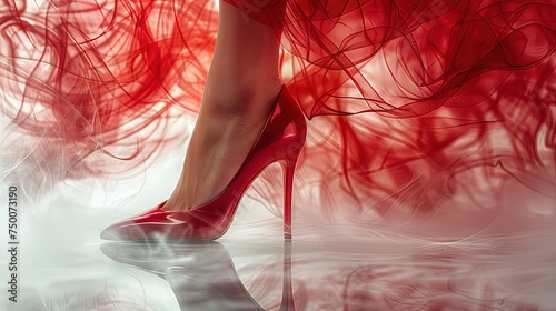 Women feet smoke art