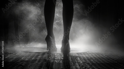 Women feet smoke art