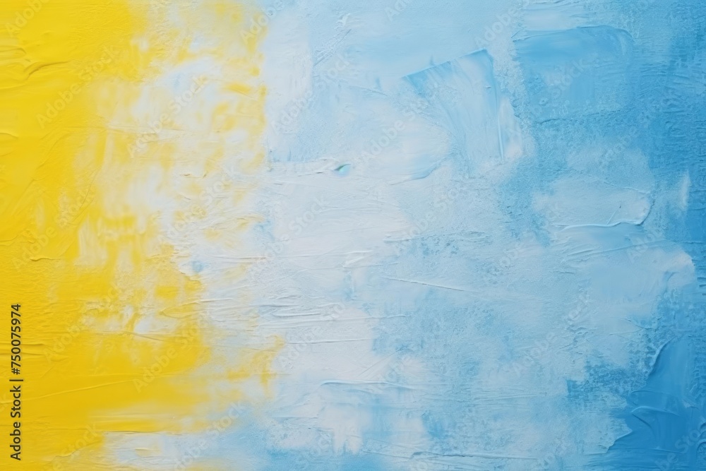 Abstract yellow and blue oil paint texture. Minimalistic background with copy space.
