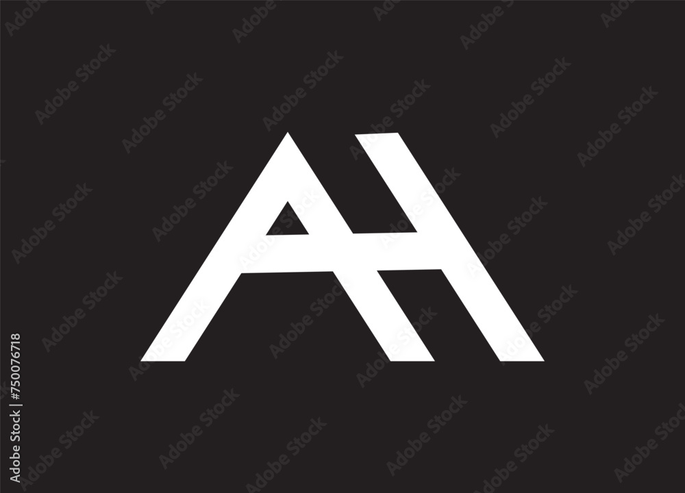 AH initial letters loop linked hexagon elegant logo AH initial letters loop linked hexagon elegant logo