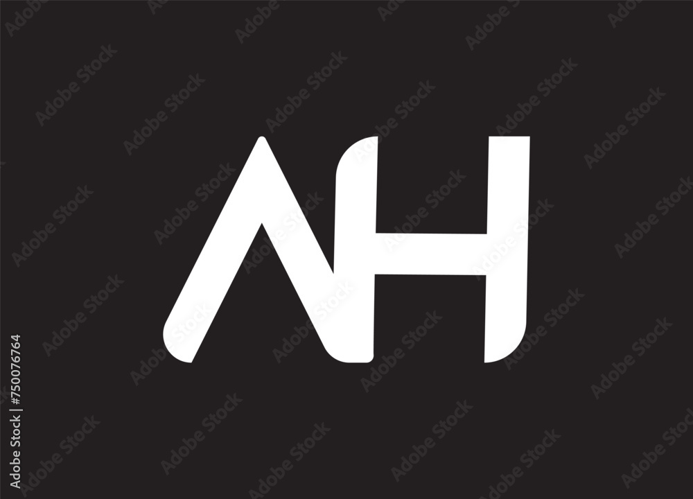 AH initial letters loop linked hexagon elegant logo AH initial letters loop linked hexagon elegant logo