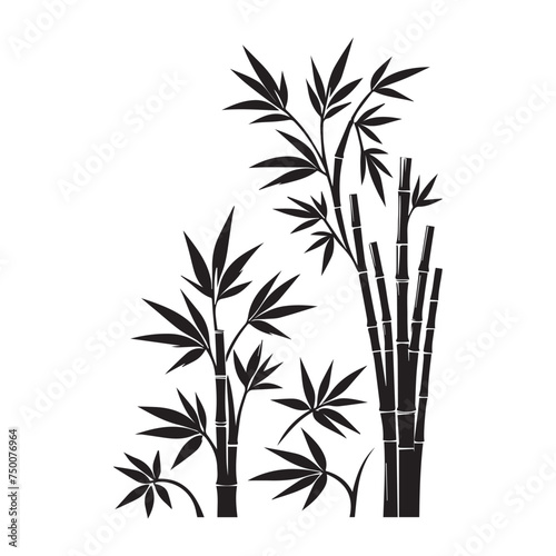 Fototapeta Naklejka Na Ścianę i Meble -  bamboo silhouette on a white background